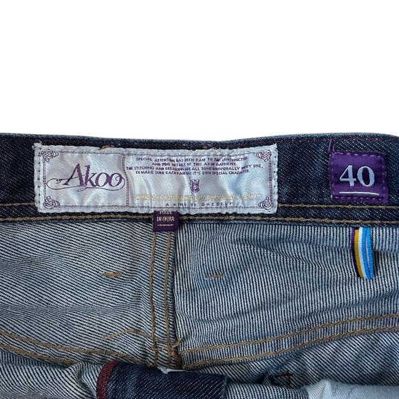 Akoo Jeans Men's Size 40x32 Straight Relaxed Fit Style and Comfort Denim - Picture 5 of 7